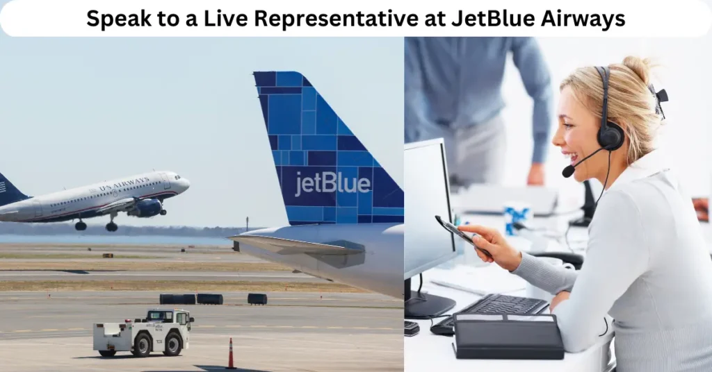 JetBlue Representative talking with customer