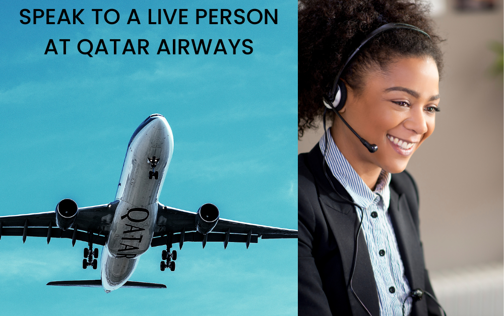 Qatar Airways customer representative speaking with customers